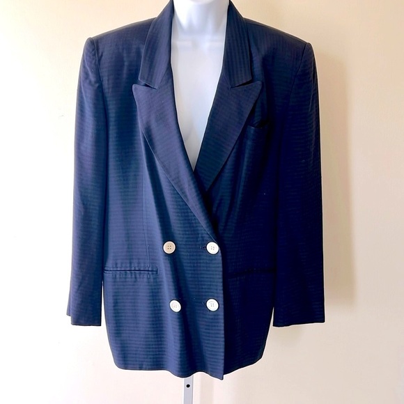 Dior Jackets & Blazers - Christian Dior Blazer Navy Black Plaid Size 10